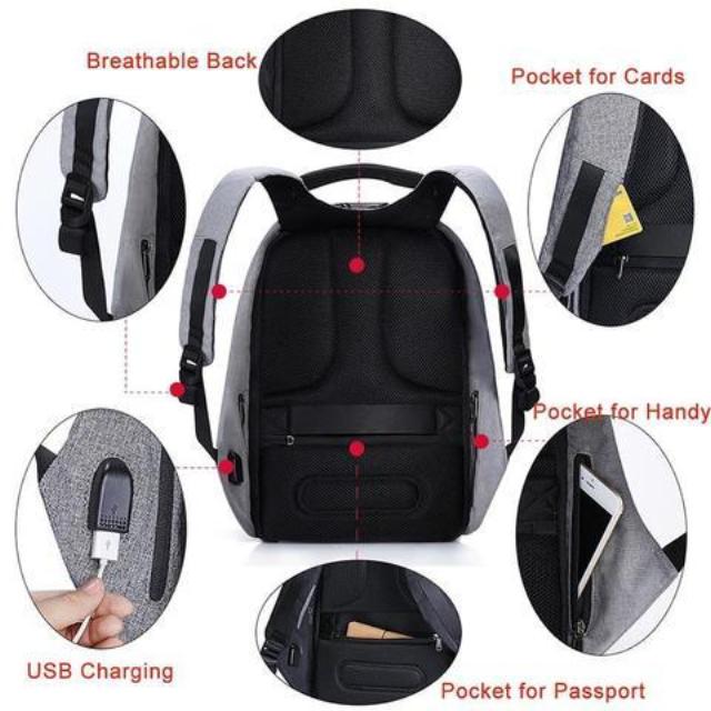 Anti Theft Backpack with USB Charger Port