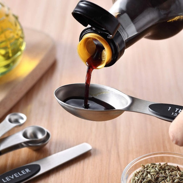 SPOONSET™ : Magnetic Stainless Steel Measuring Spoon Set Of 8