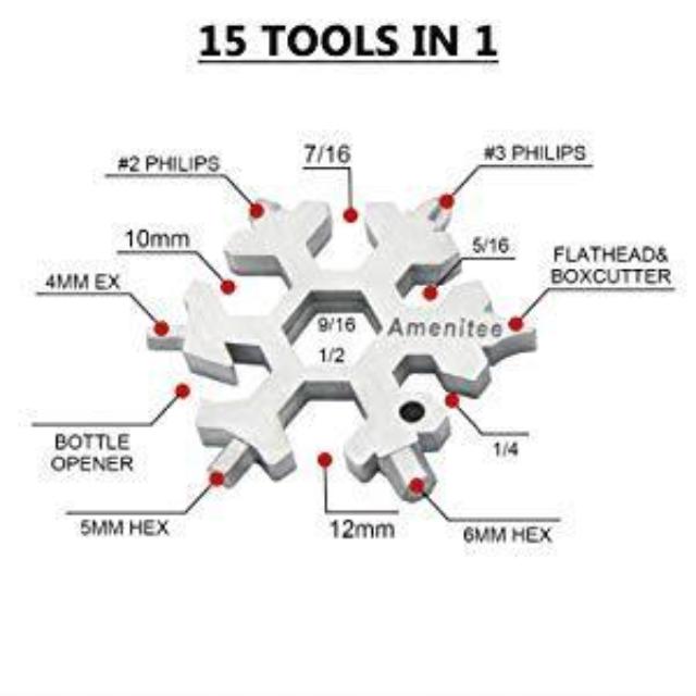 DIYTool™ : 15-in-1 Stainless Steel Snowflake Multi-tool