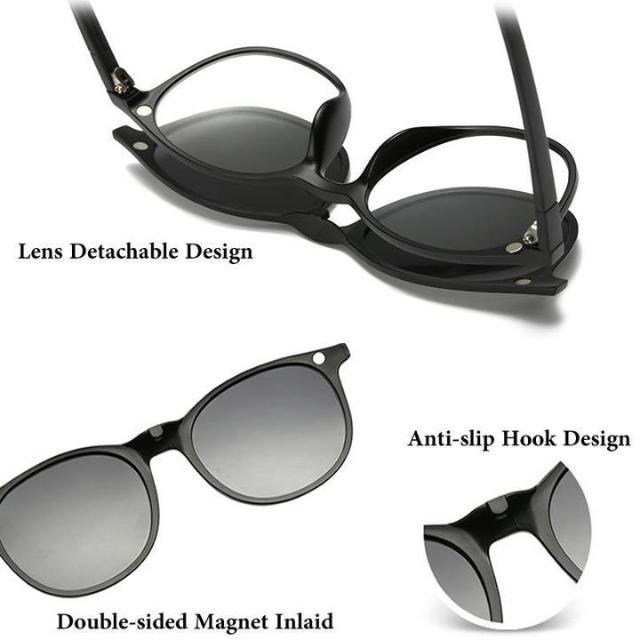 5 in 1 Polarized Magnetic Clip on Sunglasses