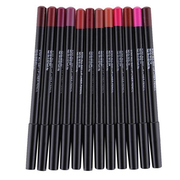 LIPSTER ™ : 12PCs Lip Liner Pencil Waterproof Smooth Matte and Longlasting